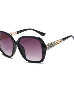 FASHIONABLE GRADIENT LARGE FRAME DIAMOND POLARIZED SUNGLASSES