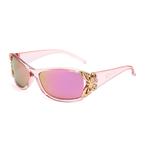 FASHION LARGE FRAME METAL BUTTERFLY POLARIZED SUNGLASSES